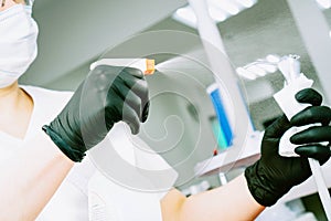 Cleaning sterilization, medical dental unit in a dental clinic, operating medical facility