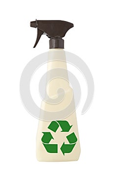 Cleaning tan spray and recycling sign