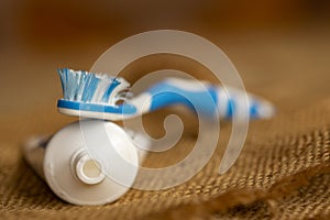 cleaning teeth with toothbrush and toothpaste