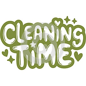 Cleaning Time Fun Doodle Design