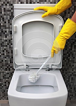 Cleaning of toilet bowl