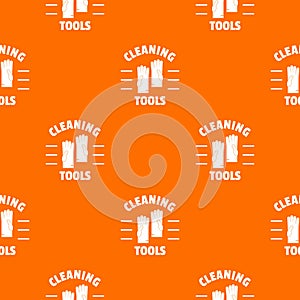 Cleaning tools pattern vector orange