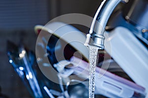 Cleaning washing doing dishes