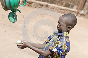 Cleaning Washing Hands - Hygiene Symbol for African Children.