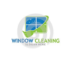 Cleaning washing service household maintenance vector logo design