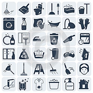 Cleaning and washing vector icon set.Vector symbols. Vector illustration