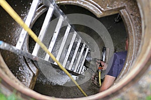 Cleaning water cistern photo