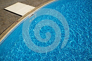 Cleaning water filter in swimming pool