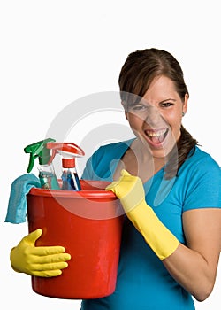 Limpieza una mujer 