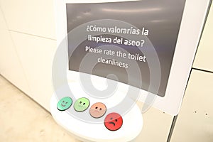 Cleanliness customer satisfaction button Spain