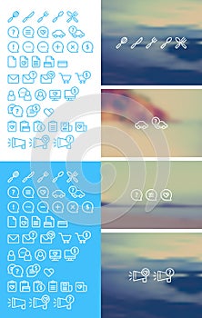 Cleanse Icons Set on blurred background