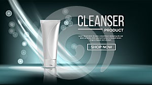 Cleanser Product Blank Tube Landing Page Vector