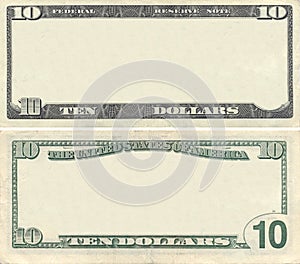 Clear 10 dollar banknote pattern photo