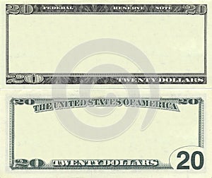 Clear 20 dollar banknote pattern photo