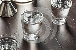 Clear Alcoholic Russian Vodka Shots