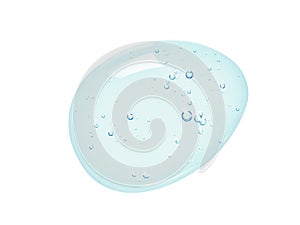 Clear blue liquid gel drop. Hand sanitizer, antibacterial gel, cleanser, face serum swatch