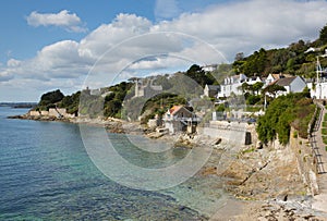 Clear blue sea and coast St Mawes Cornwall Roseland Peninsula photo