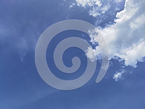 clear blue sky background,clouds with background, Blue sky background with tiny clouds. White fluffy clouds in the blue sky. photo