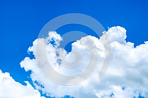 Clear blue sky with big cloud,Nature background