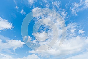 Clear blue sky with cloud background.