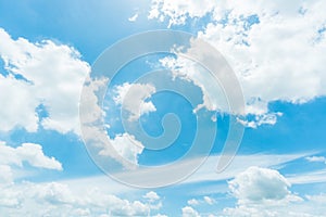 Clear blue sky with cloud background.