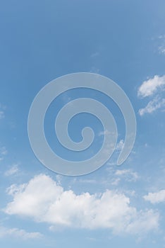 Clear blue sky with cloud background.