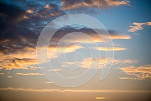 Clear blue sky with cloud background.