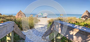 Clear blue sky over Lowdermilk Beach