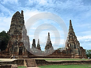 Clear Blue sky at Wat Chai Wattana Ram