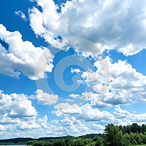 Blue Summer Sky with Clouds