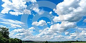 Blue Summer Sky with Clouds