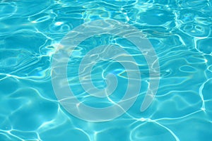 Clear blue swimming pool water