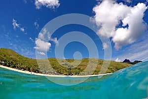 Clear blue water in Fiji