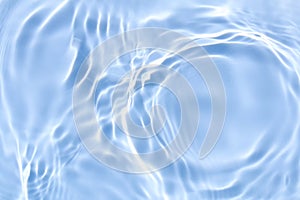 Clear blue water wave reflections abstract, natural swirl pattern texture background, summer image