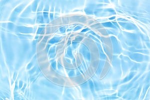 Clear blue water wave reflections abstract, natural swirl pattern texture background, summer image