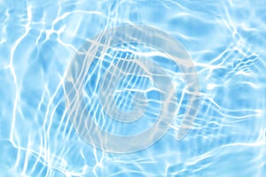 Clear blue water wave reflections abstract, natural swirl pattern texture background, summer image