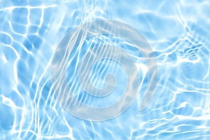 Clear blue water wave reflections abstract, natural swirl pattern texture background, summer image