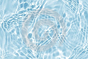 Clear blue water wave reflections abstract, natural swirl pattern texture background, summer image