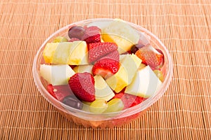 Clear Bowl of Cut Fruit