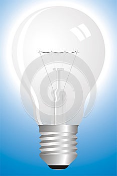 Clear bulb on blue