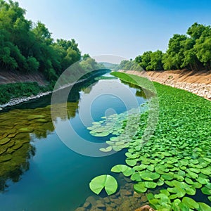 A clear and clean river after being cleared of pollution. Concept - healing the Earth