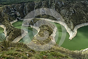 Clear and cleen river Uvac in Serbia with meanders