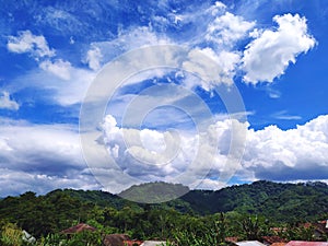 Clear clouds overshadowed the hills