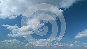 Clear cloudscape background. cumulus and stratocumulus clouds in sky, beautiful summer. Timelapse.