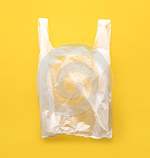 Clear disposable plastic bag