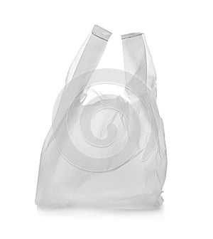 Clear disposable plastic bag