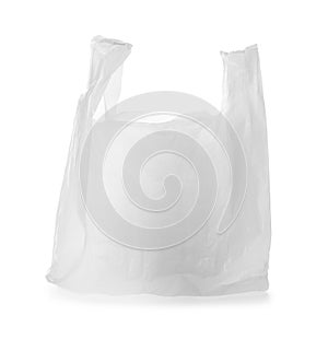 Clear disposable plastic bag