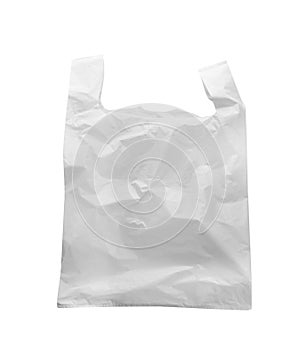 Clear disposable plastic bag isolated
