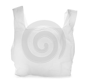 Clear disposable plastic bag isolated