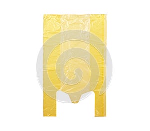 Clear disposable plastic bag on white background